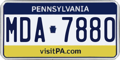 PA license plate MDA7880