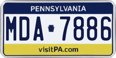 PA license plate MDA7886