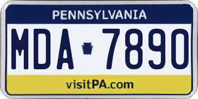 PA license plate MDA7890