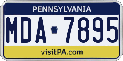 PA license plate MDA7895