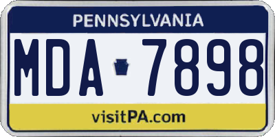 PA license plate MDA7898