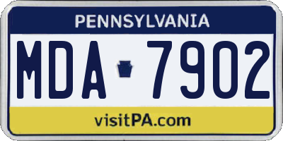 PA license plate MDA7902