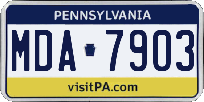 PA license plate MDA7903