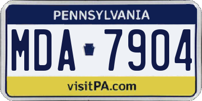 PA license plate MDA7904
