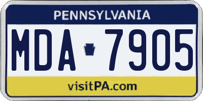 PA license plate MDA7905