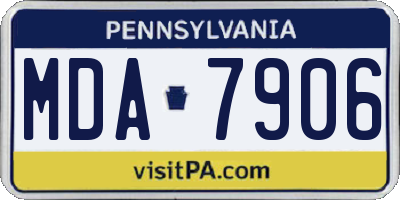 PA license plate MDA7906