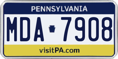 PA license plate MDA7908