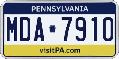 PA license plate MDA7910