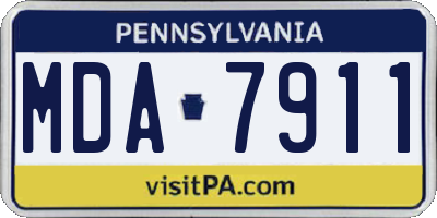 PA license plate MDA7911