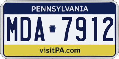 PA license plate MDA7912