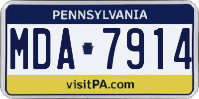 PA license plate MDA7914