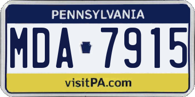 PA license plate MDA7915