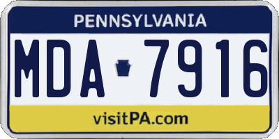 PA license plate MDA7916