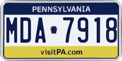 PA license plate MDA7918