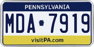 PA license plate MDA7919