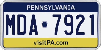 PA license plate MDA7921