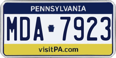 PA license plate MDA7923