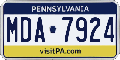 PA license plate MDA7924
