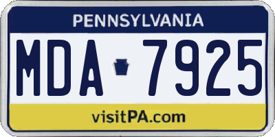 PA license plate MDA7925