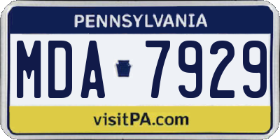 PA license plate MDA7929
