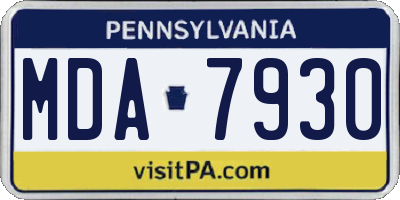 PA license plate MDA7930