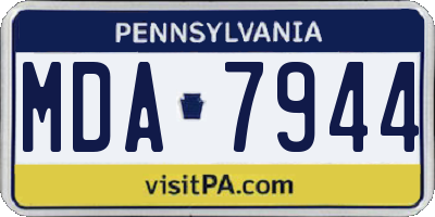 PA license plate MDA7944
