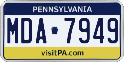 PA license plate MDA7949
