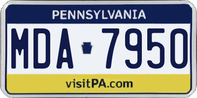 PA license plate MDA7950