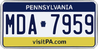 PA license plate MDA7959