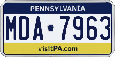 PA license plate MDA7963