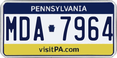 PA license plate MDA7964