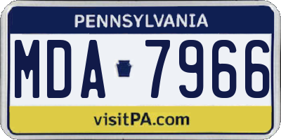 PA license plate MDA7966