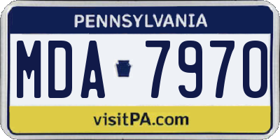 PA license plate MDA7970