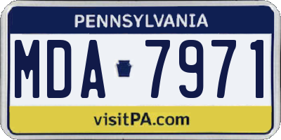 PA license plate MDA7971