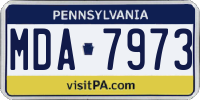 PA license plate MDA7973