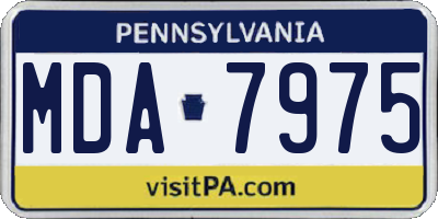 PA license plate MDA7975
