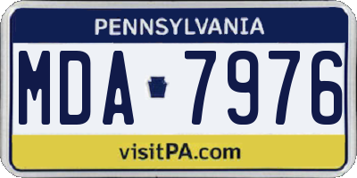 PA license plate MDA7976