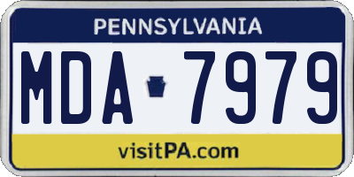 PA license plate MDA7979