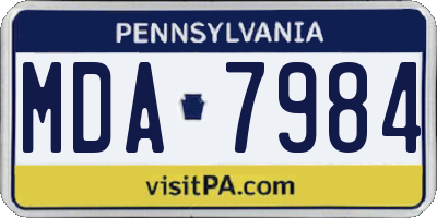 PA license plate MDA7984