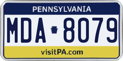 PA license plate MDA8079