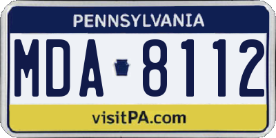 PA license plate MDA8112
