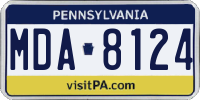 PA license plate MDA8124