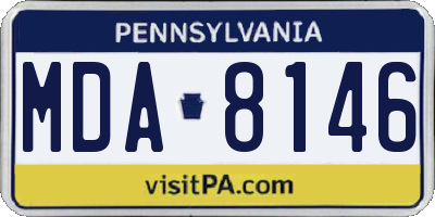 PA license plate MDA8146