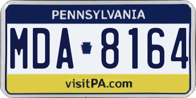 PA license plate MDA8164