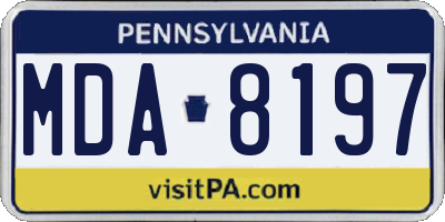 PA license plate MDA8197