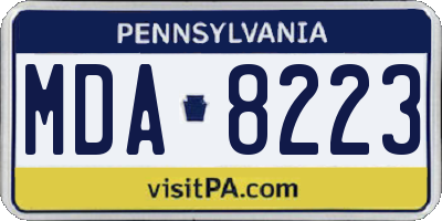 PA license plate MDA8223