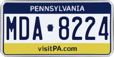 PA license plate MDA8224