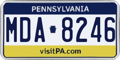 PA license plate MDA8246