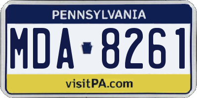 PA license plate MDA8261