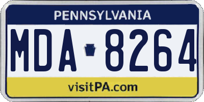 PA license plate MDA8264